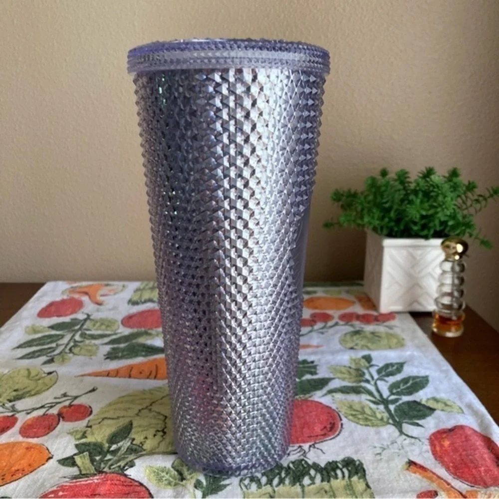 Starbucks Platinum silver stud tumbler MISSING STRAW
